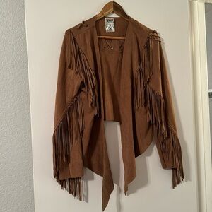 Beautiful handcrafted fringed jacket size small
